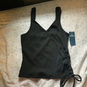 Hollister black side tie tank top